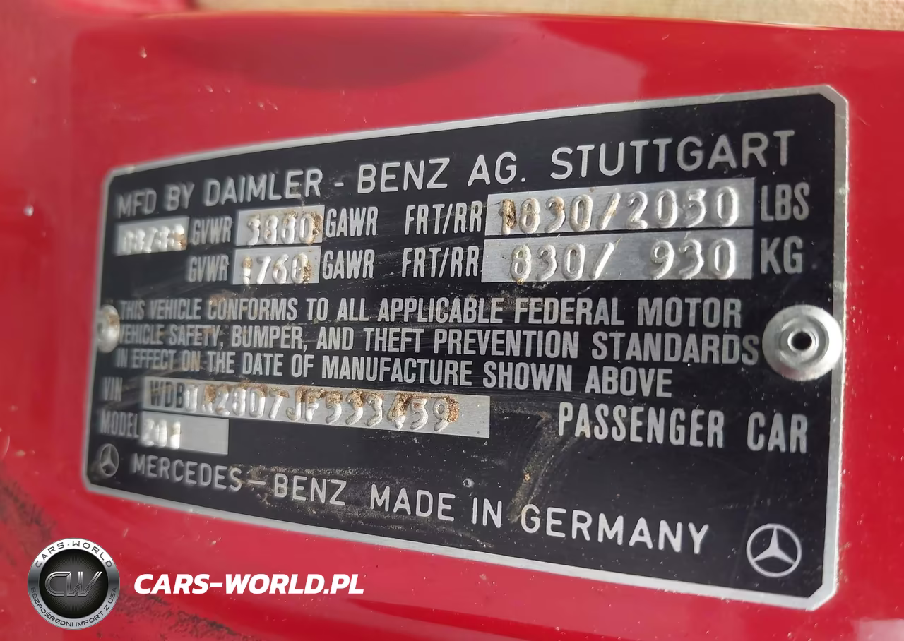 1988 Mercedes-Benz 190 E 2.3 VIN:WDBDA28D7JF533459 - 9