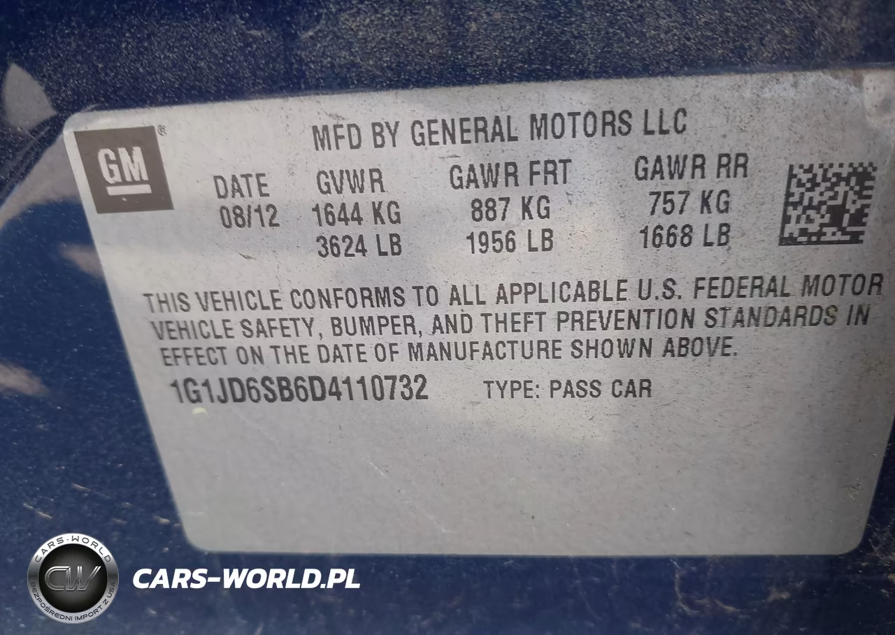 2013 Chevrolet Sonic Lt Manual VIN:1G1JD6SB6D4110732 - 9