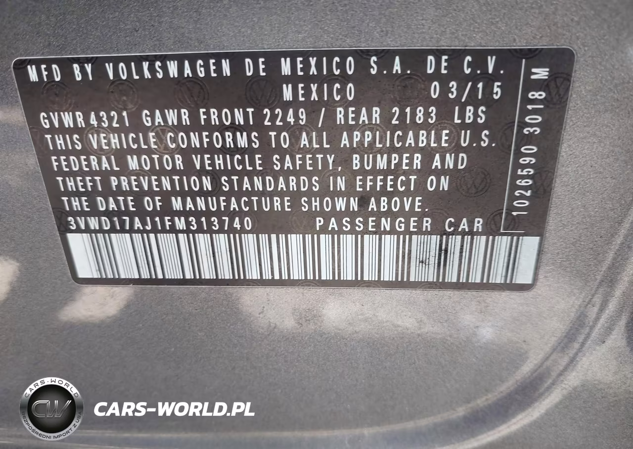 2015 Volkswagen Jetta 1.8T Se VIN:3VWD17AJ1FM313740 - 9