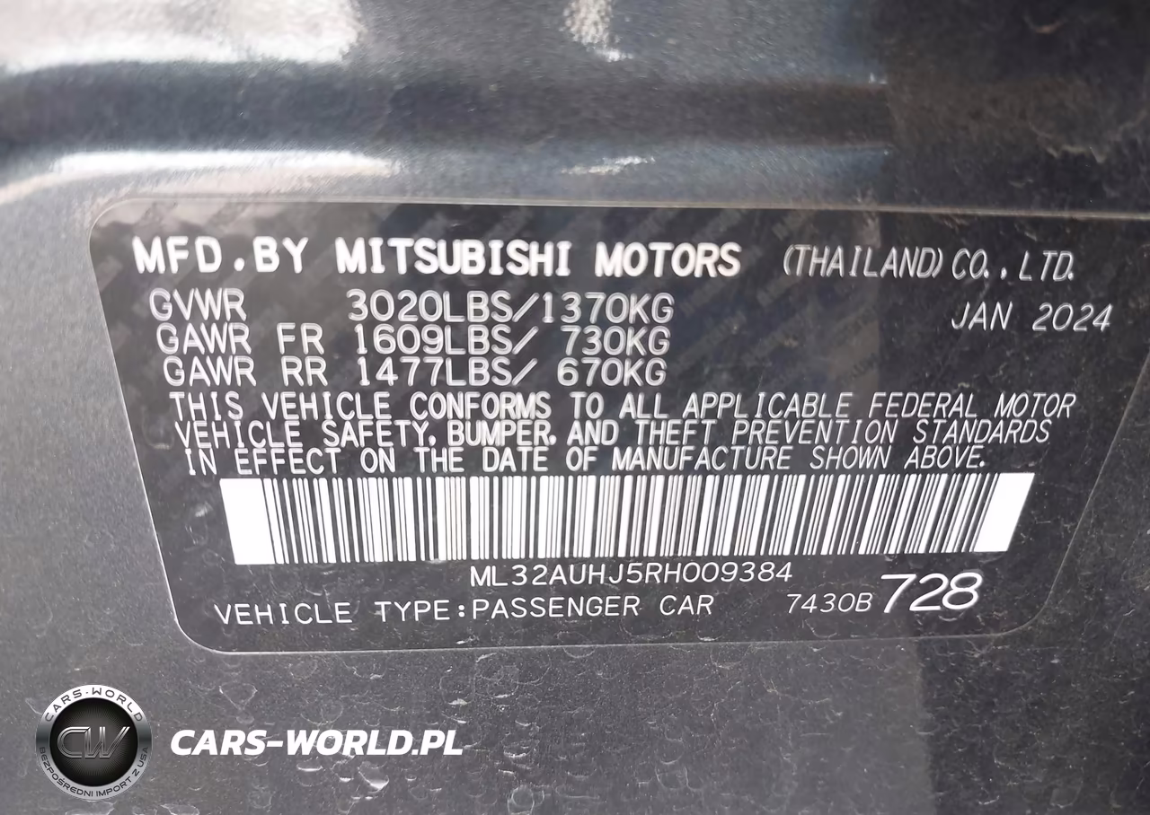 2024 Mitsubishi Mirage Es-Le VIN:ML32AUHJ5RH009384 - 9
