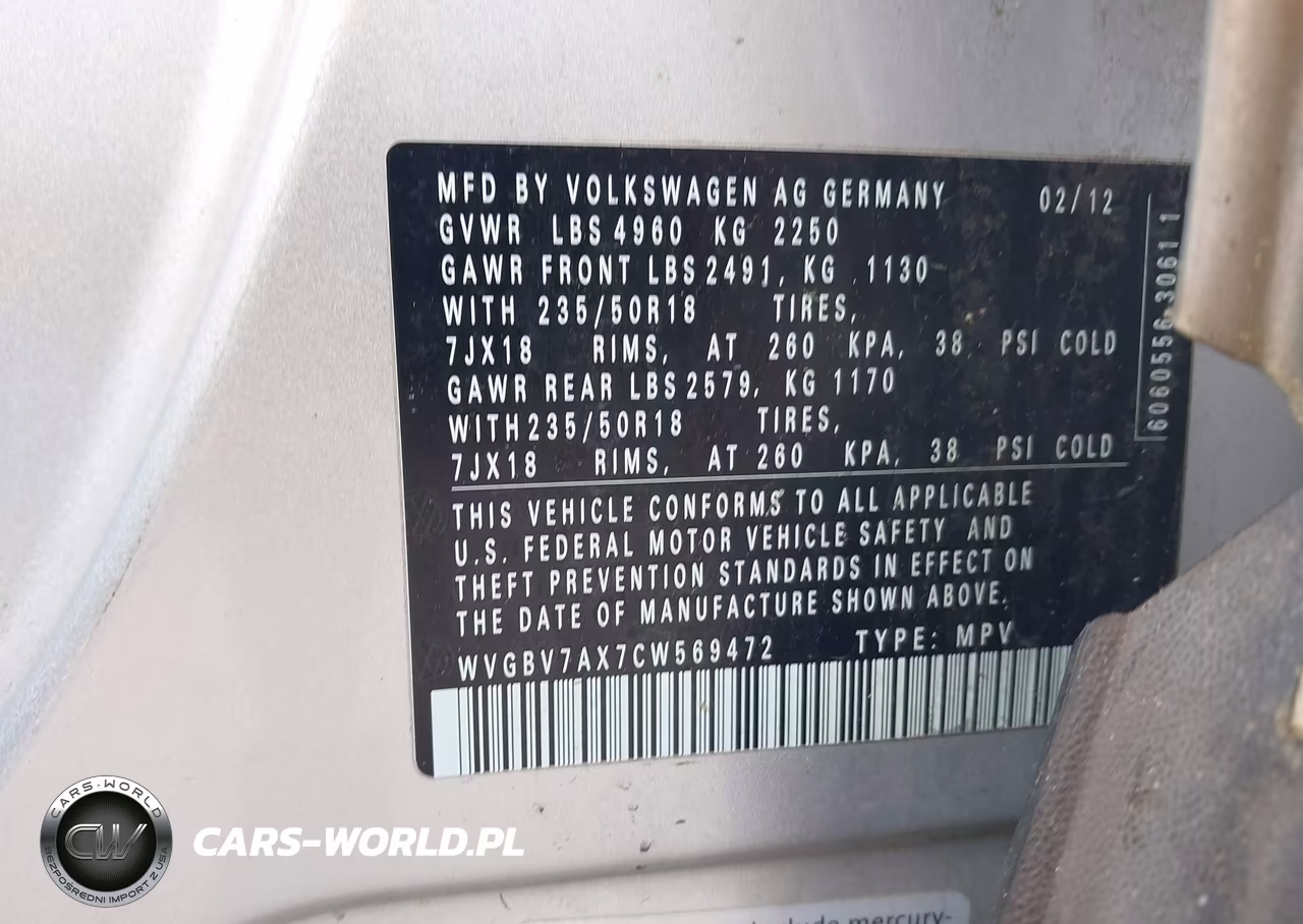 2012 Volkswagen Tiguan Se VIN:WVGBV7AX7CW569472 - 9
