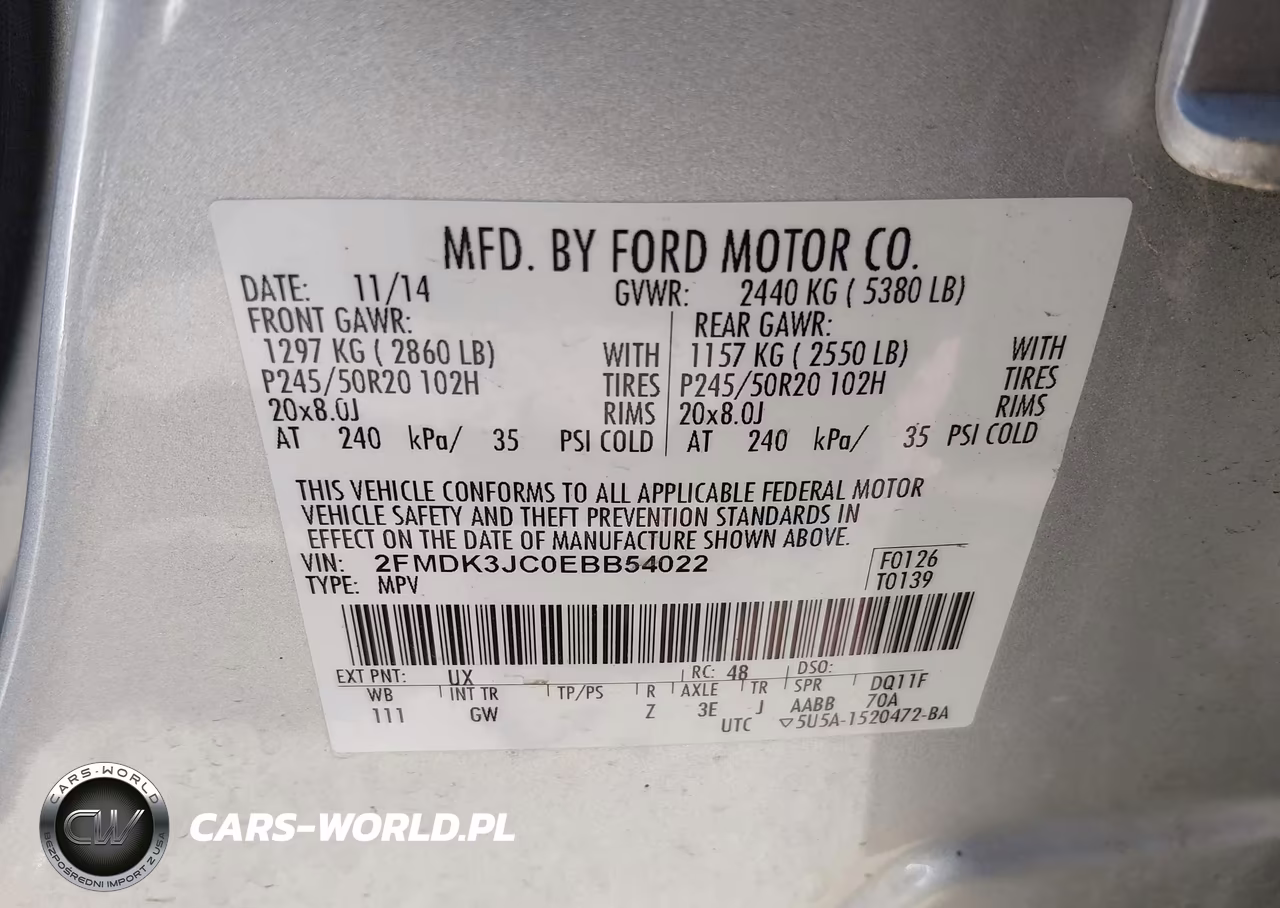 2014 Ford Edge Sel VIN:2FMDK3JC0EBB54022 - 9