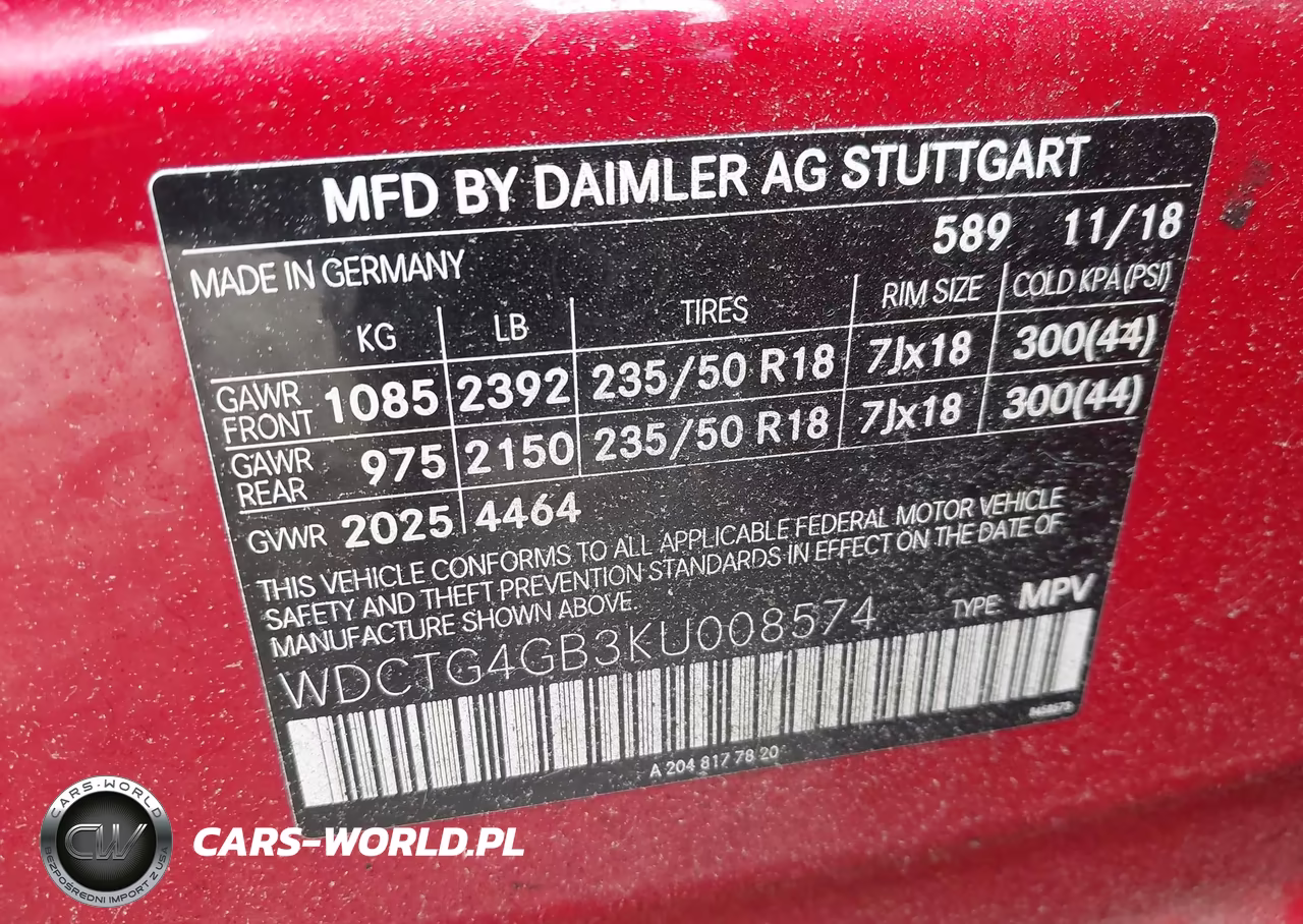 2019 Mercedes-Benz Gla 250 4Matic VIN:WDCTG4GB3KU008574 - 9