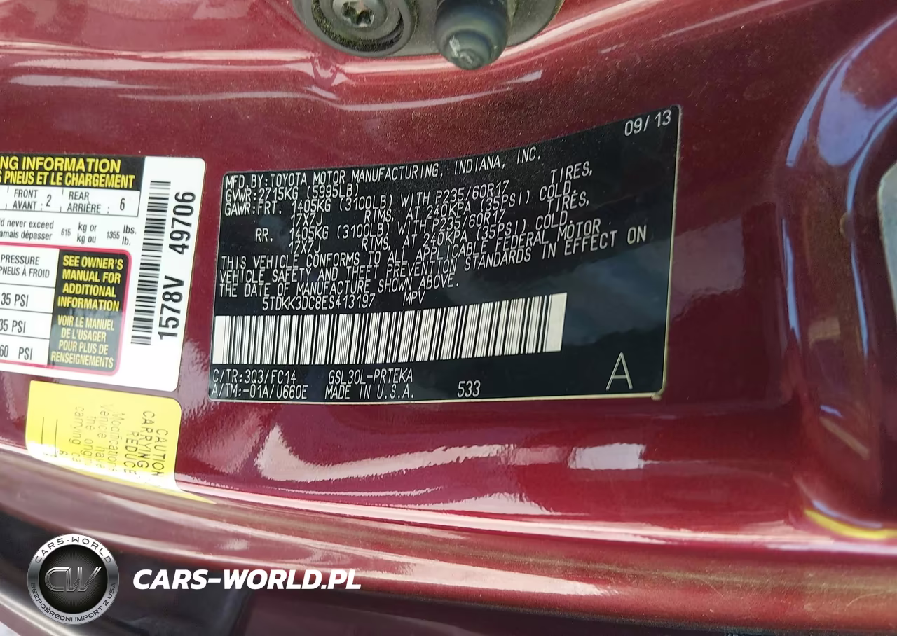 2014 Toyota Sienna Le V6 8 Passenger VIN:5TDKK3DC8ES413197 - 9