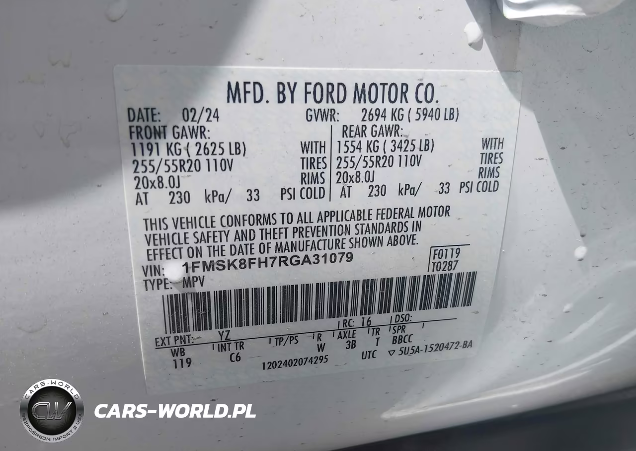 2024 Ford Explorer Limited VIN:1FMSK8FH7RGA31079 - 9