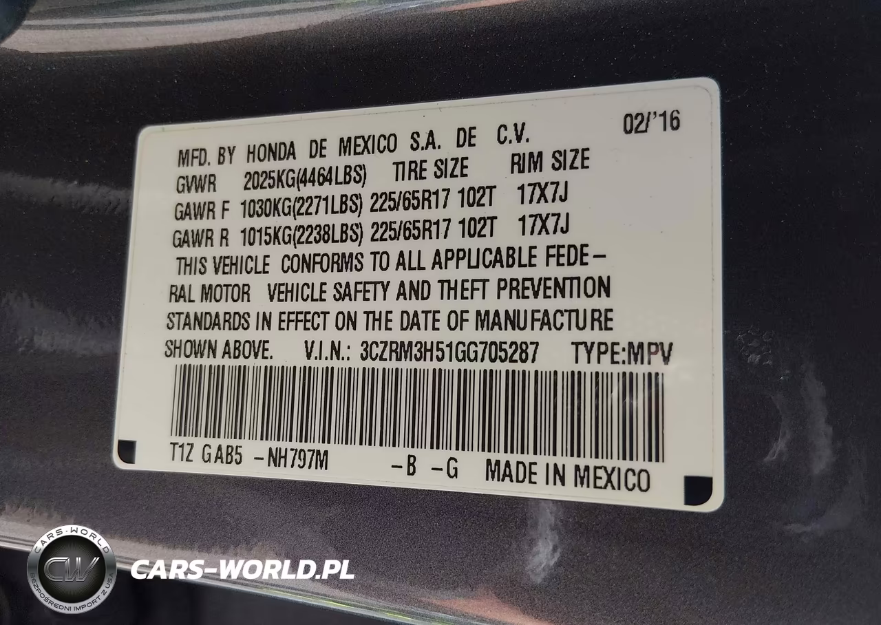 2016 Honda Cr-V Ex VIN:3CZRM3H51GG705287 - 9
