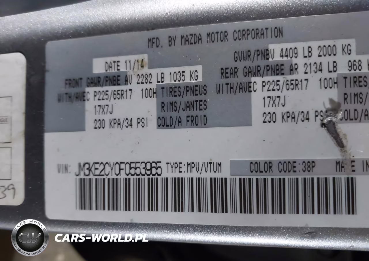 2015 Mazda Cx-5 Touring VIN:JM3KE2CY0F0553965 - 9
