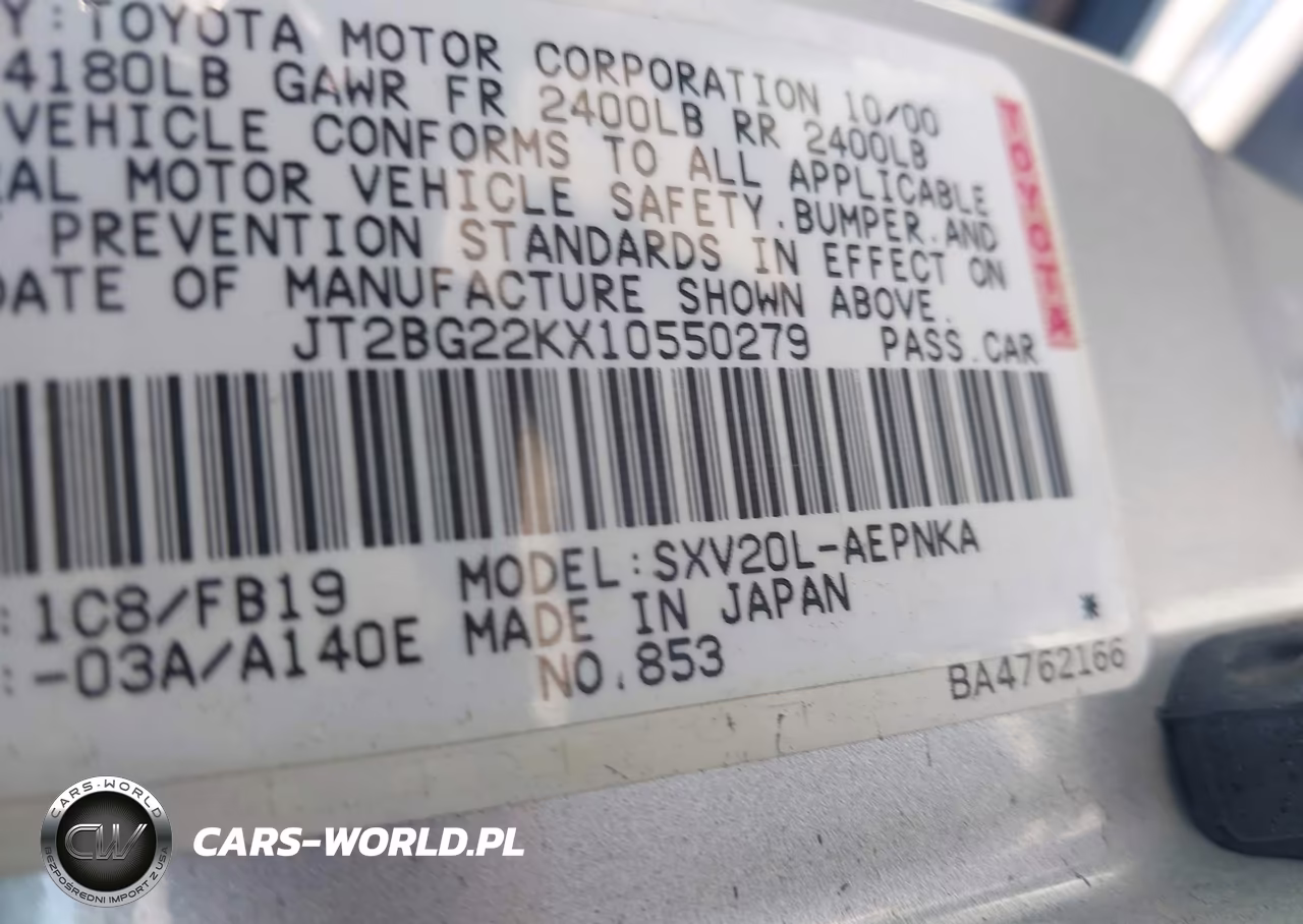 2001 Toyota Camry Le VIN:JT2BG22KX10550279 - 9
