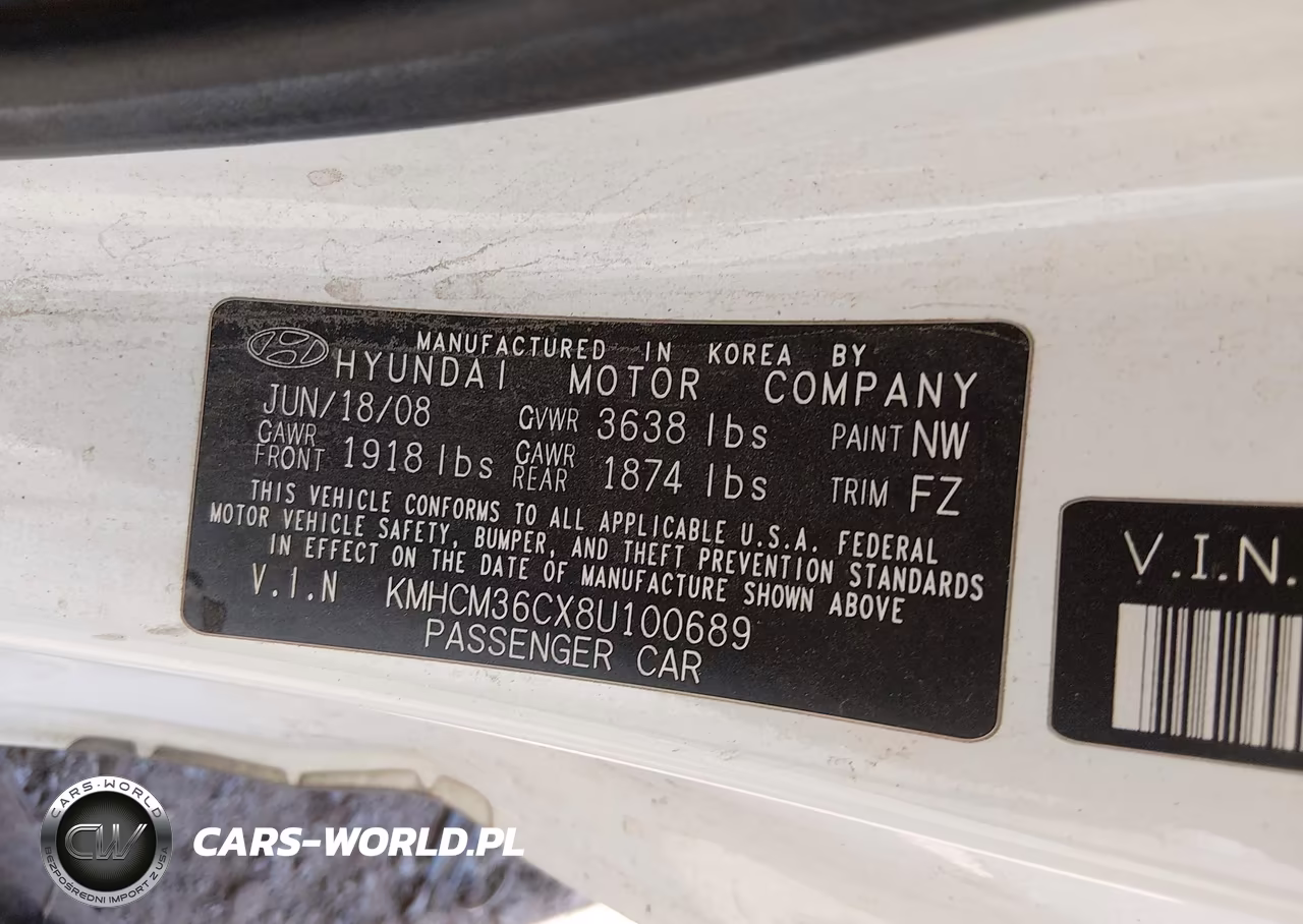 2008 Hyundai Accent Gs VIN:KMHCM36CX8U100689 - 9