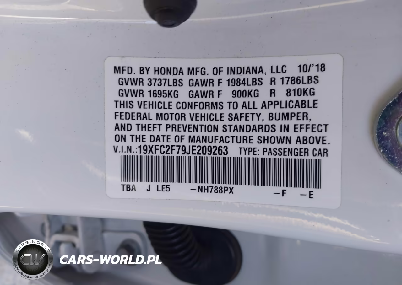 2018 Honda Civic Ex VIN:19XFC2F79JE209263 - 9