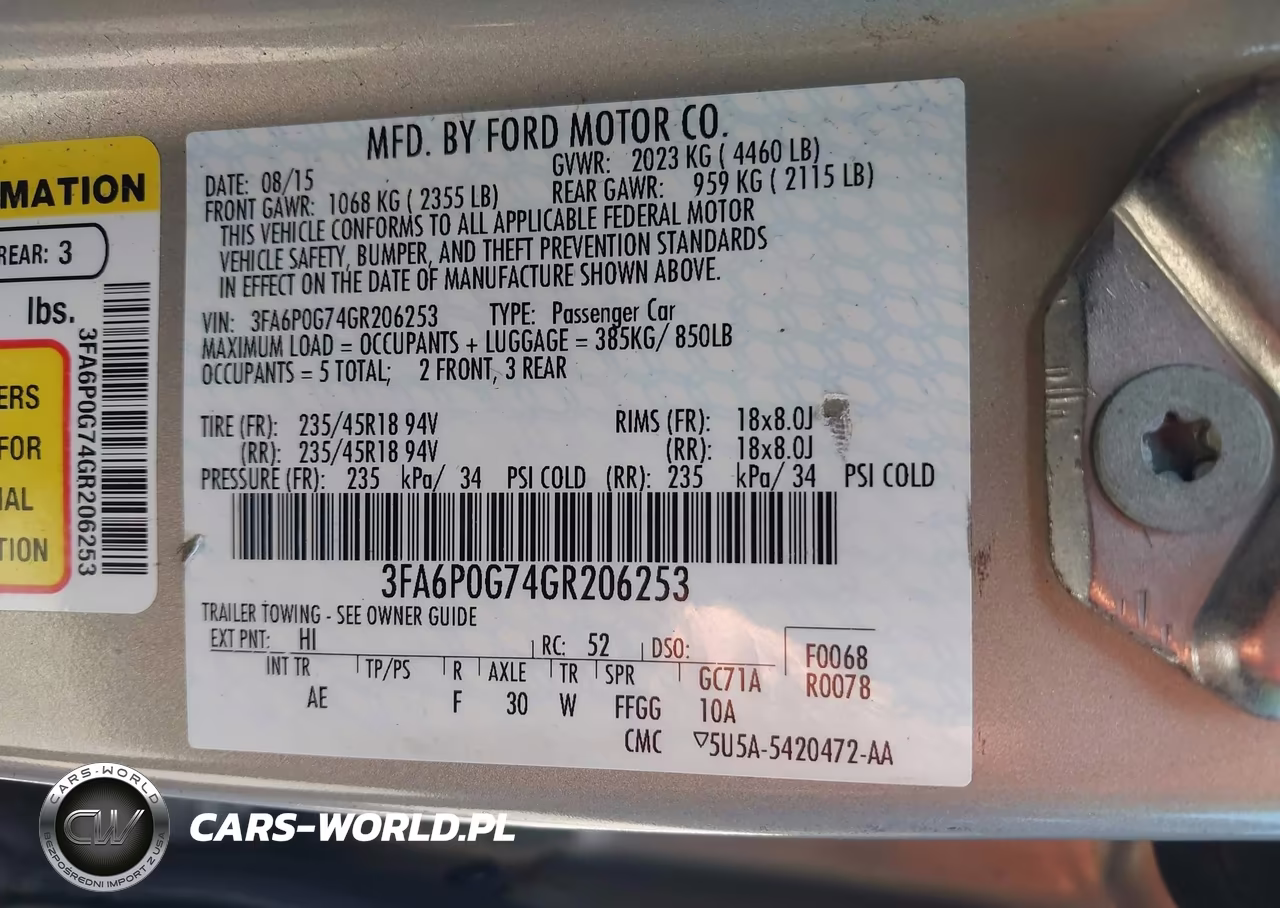 2016 Ford Fusion S VIN:3FA6P0G74GR206253 - 9