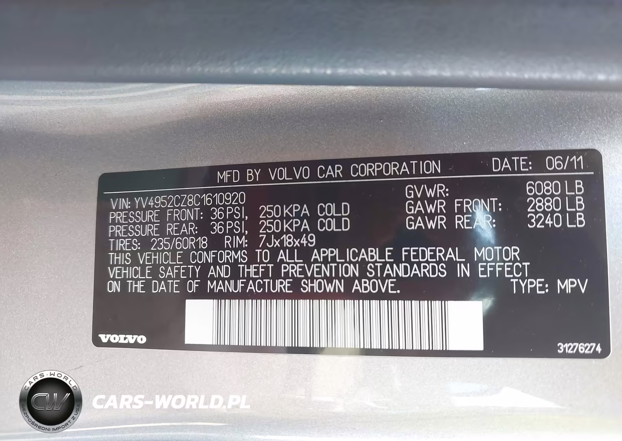 2012 Volvo Xc90 3.2-3.2 Platinum-3.2 Premier Plus VIN:YV4952CZ8C1610920 - 9