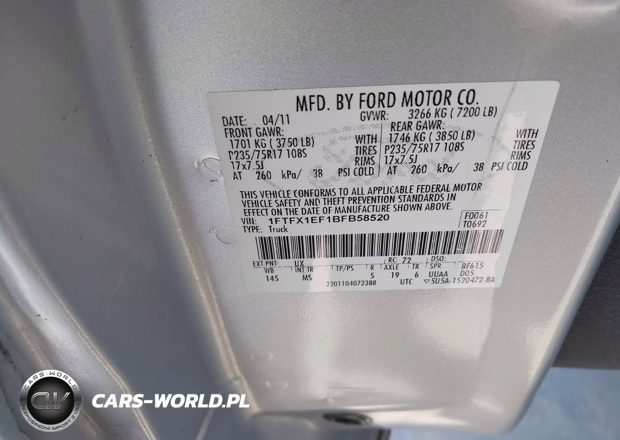 2011 Ford F-150 Fx4-Lariat-Stx-Xl-Xlt VIN:1FTFX1EF1BFB58520 - 9