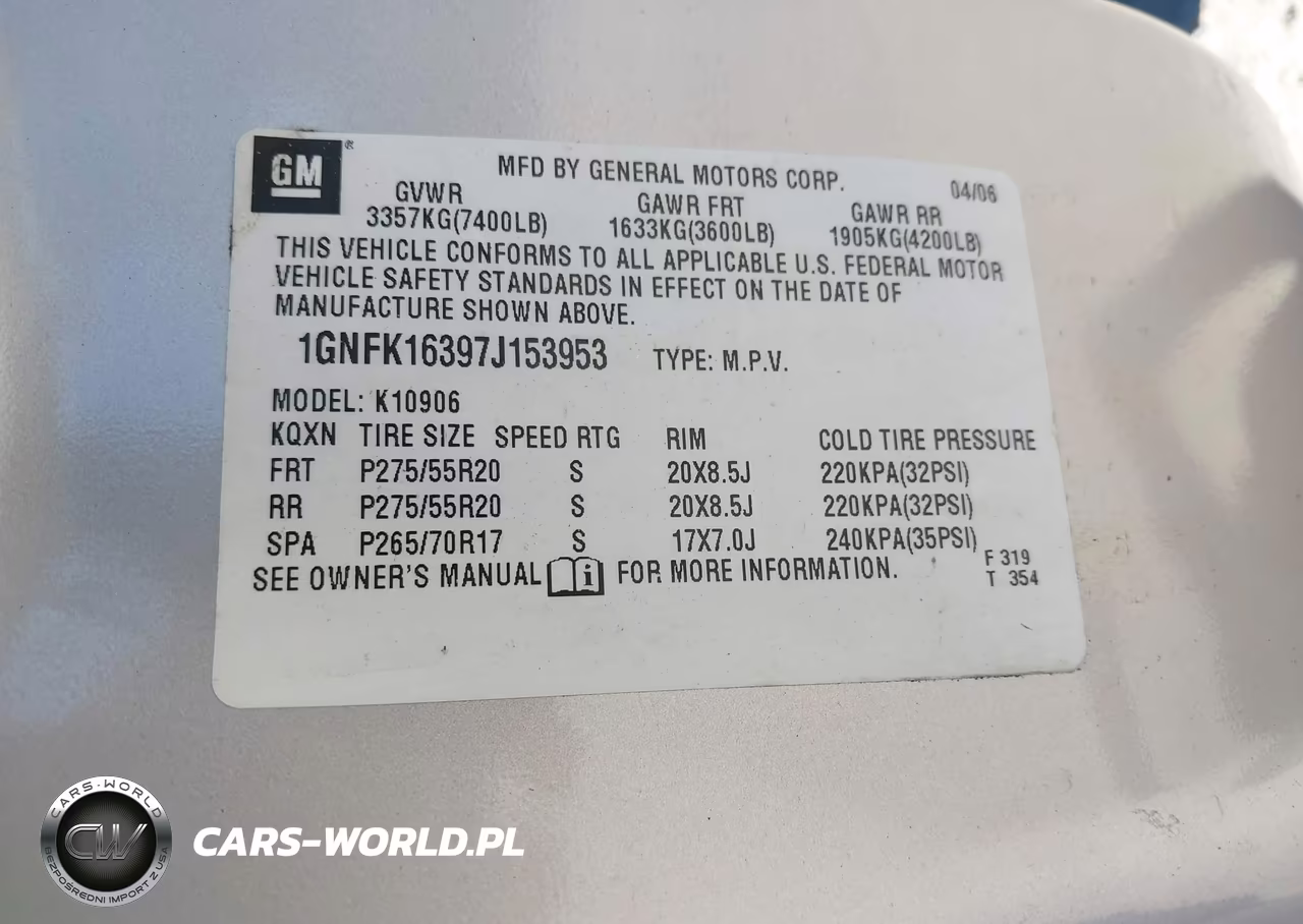 2007 Chevrolet Suburban 1500 Ltz VIN:1GNFK16397J153953 - 9
