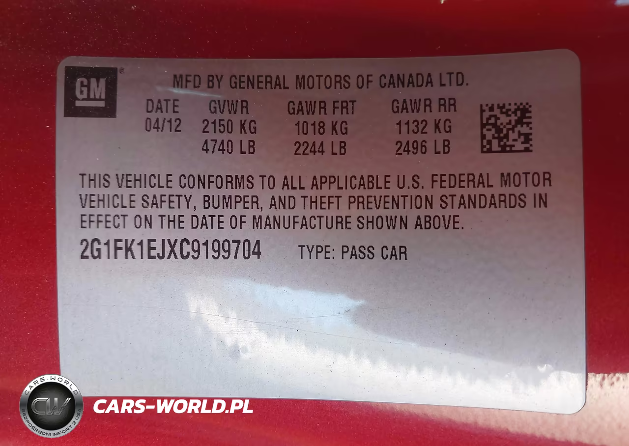 2012 Chevrolet Camaro 2Ss VIN:2G1FK1EJXC9199704 - 9