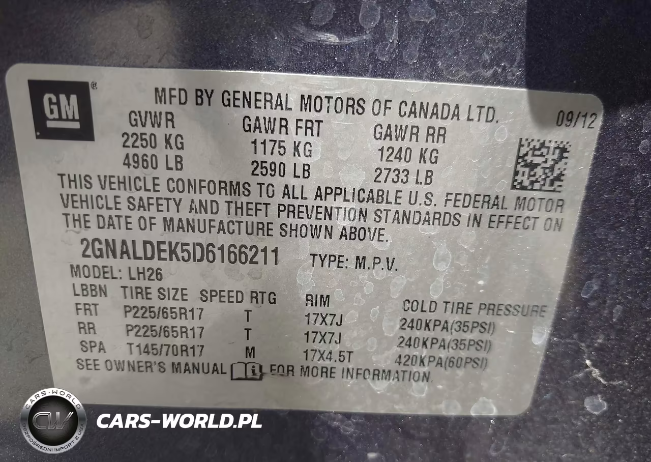 2013 Chevrolet Equinox Lt VIN:2GNALDEK5D6166211 - 9