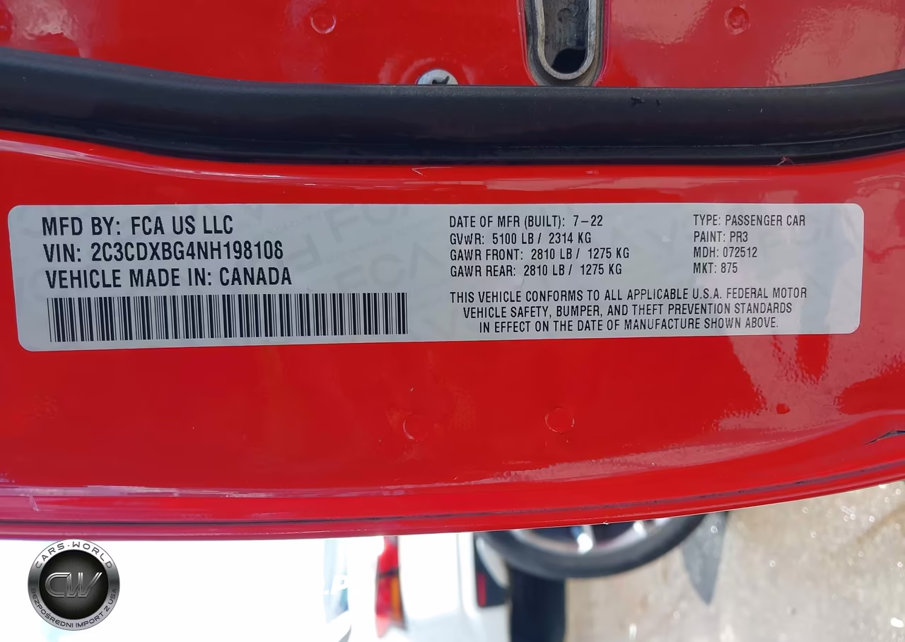 2022 Dodge Charger Sxt Rwd VIN:2C3CDXBG4NH198108 - 9