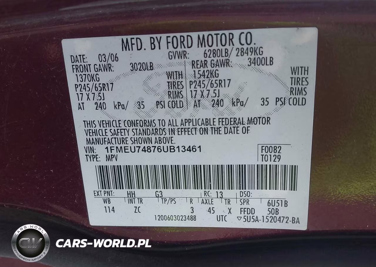 2006 Ford Explorer Eddie Bauer VIN:1FMEU74876UB13461 - 9