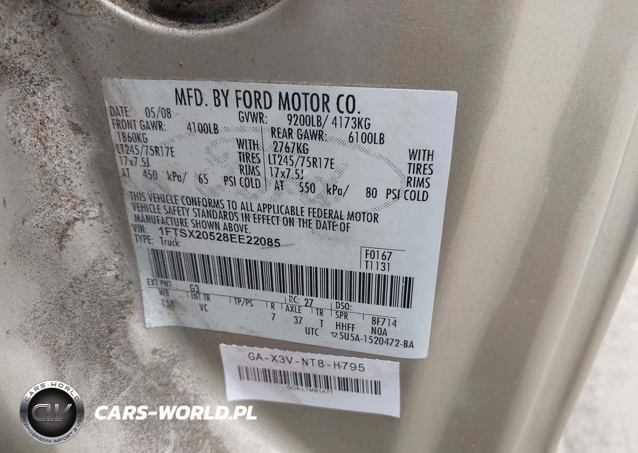 2008 Ford F-250 Lariat-Xl-Xlt VIN:1FTSX20528EE22085 - 9