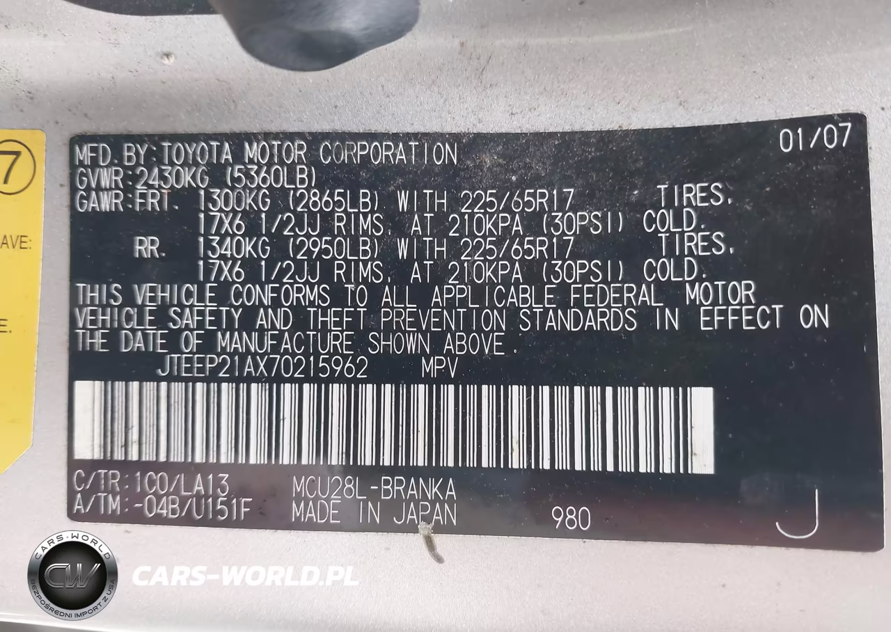 2007 Toyota Highlander Limited W-3Rd Row VIN:JTEEP21AX70215962 - 9