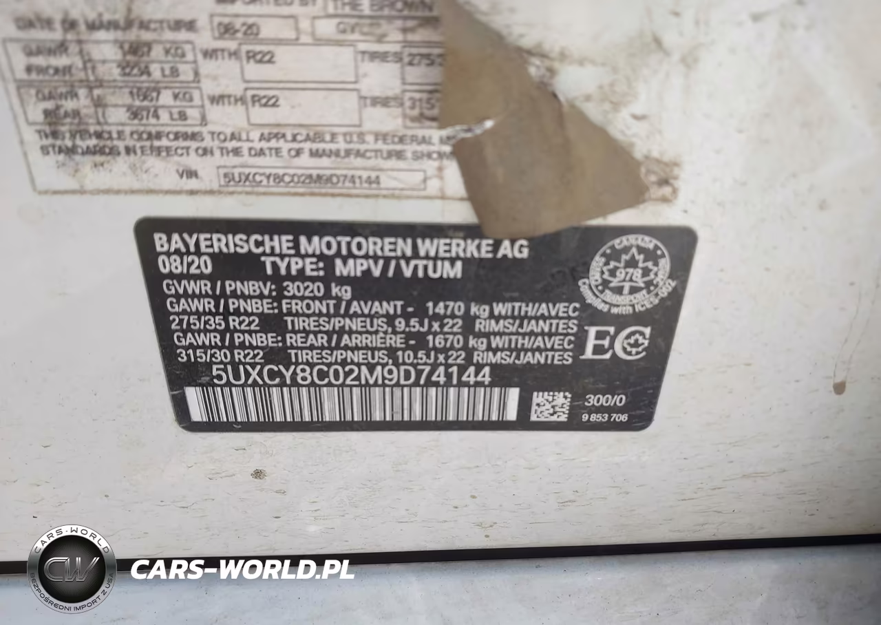 2021 BMW X6 M50I VIN:5UXCY8C02M9D74144 - 9