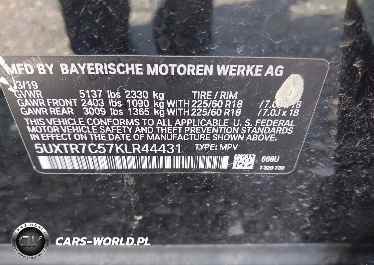 2019 BMW X3 Sdrive30I VIN:5UXTR7C57KLR44431 - 9