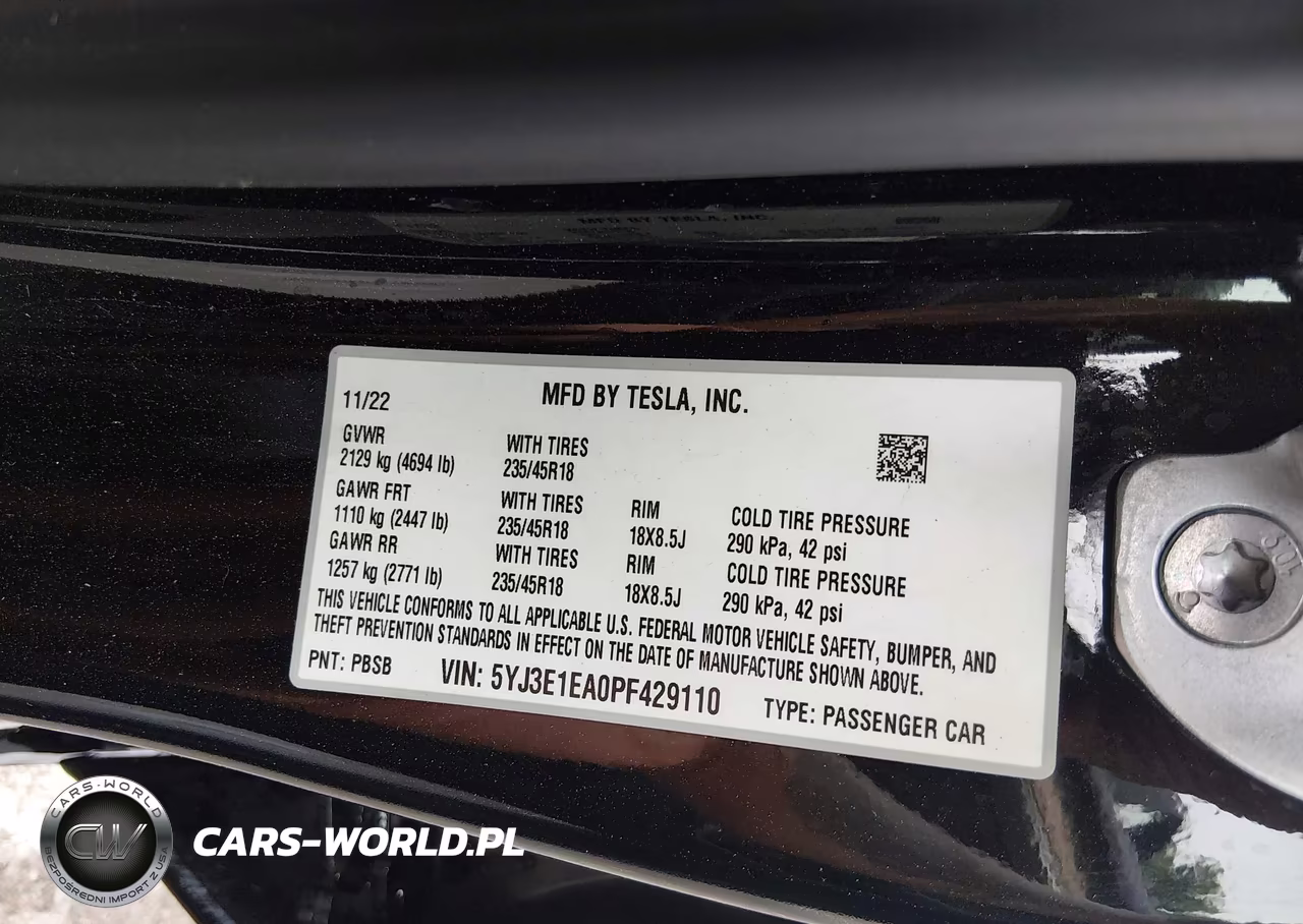 2023 Tesla Model 3 Rear-Wheel Drive VIN:5YJ3E1EA0PF429110 - 9