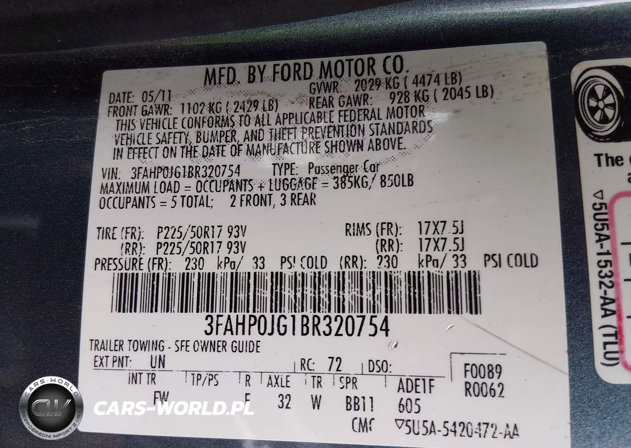 2011 Ford Fusion Sel VIN:3FAHP0JG1BR320754 - 9