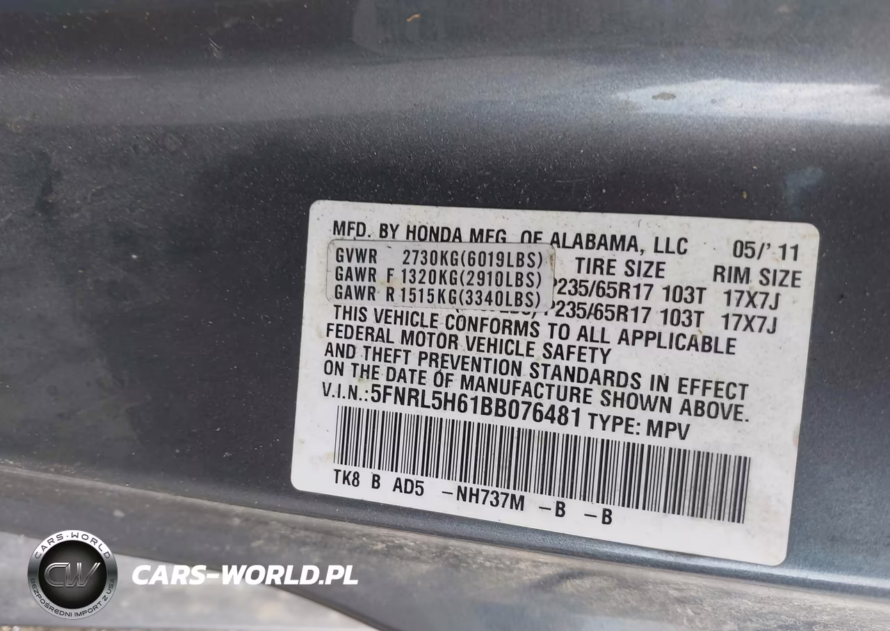 2011 Honda Odyssey Ex-L VIN:5FNRL5H61BB076481 - 9