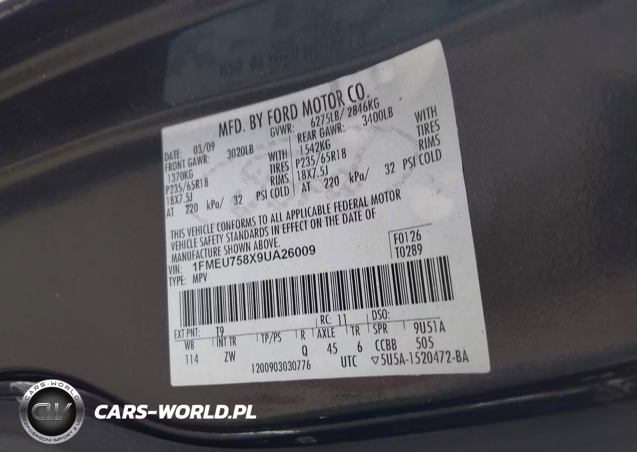 2009 Ford Explorer Limited VIN:1FMEU758X9UA26009 - 9