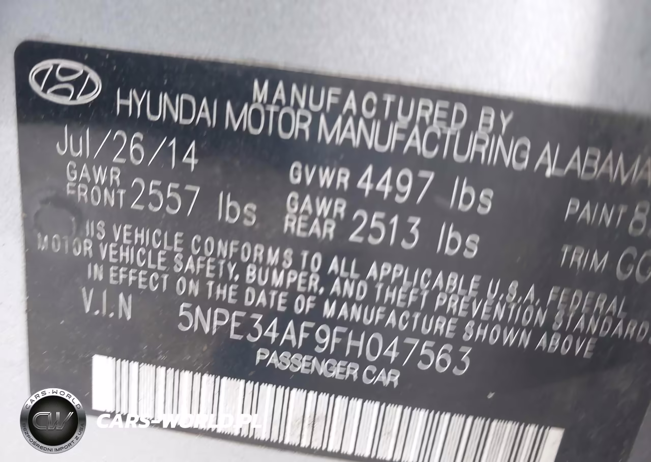 2015 Hyundai Sonata Limited VIN:5NPE34AF9FH047563 - 9