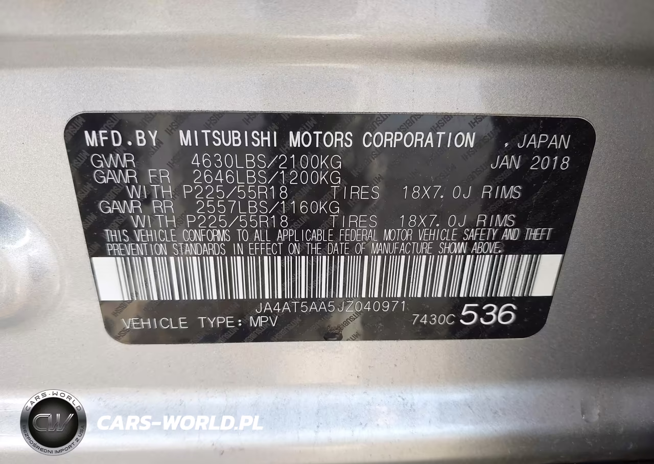2018 Mitsubishi Eclipse Cross Se VIN:JA4AT5AA5JZ040971 - 9
