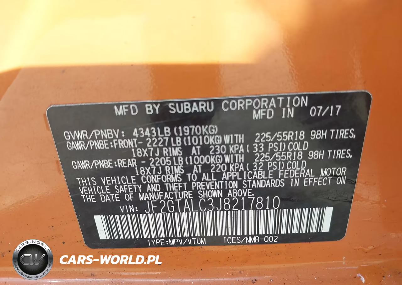 2018 Subaru Crosstrek 2.0I Limited VIN:JF2GTALC3J8217810 - 9