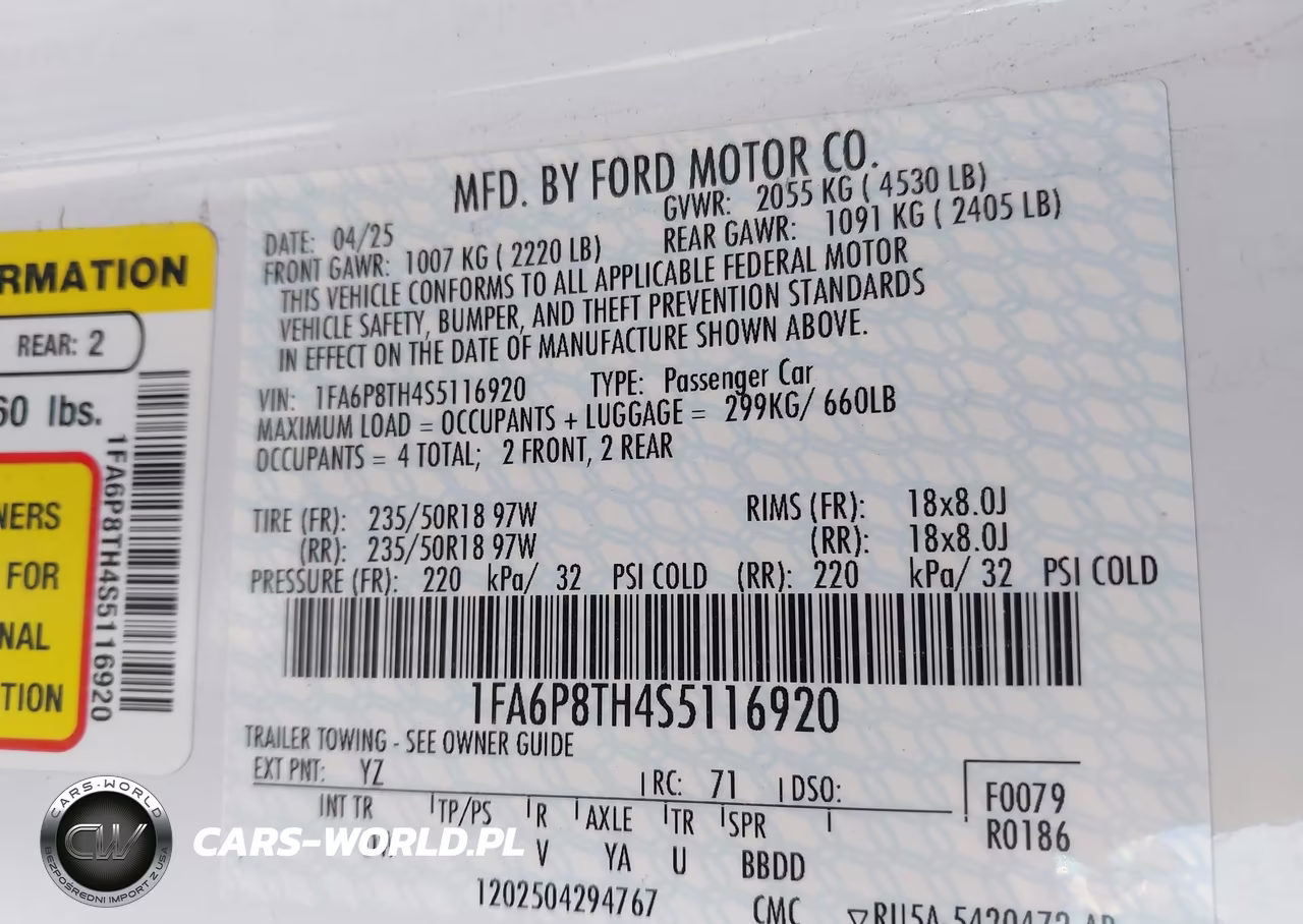 2025 Ford Mustang Ecoboost Fastback VIN:1FA6P8TH4S5116920 - 9