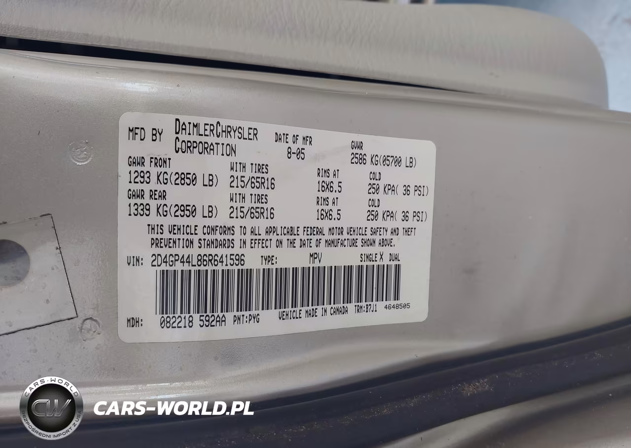 2006 Dodge Grand Caravan Sxt VIN:2D4GP44L86R641596 - 9