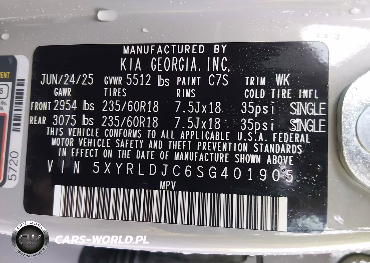 2025 Kia Sorento S VIN:5XYRLDJC6SG401905 - 9