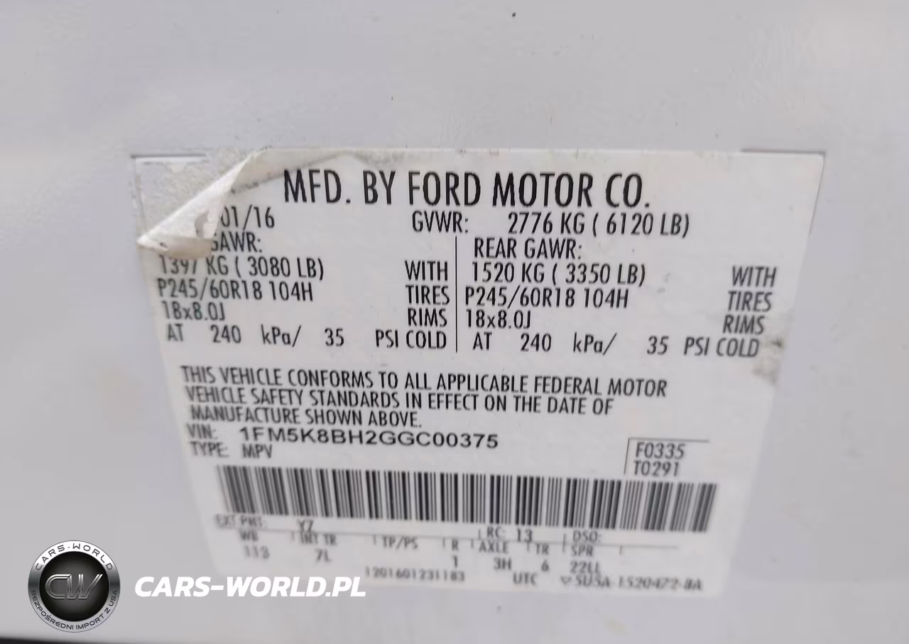 2016 Ford Explorer VIN:1FM5K8BH2GGC00375 - 9