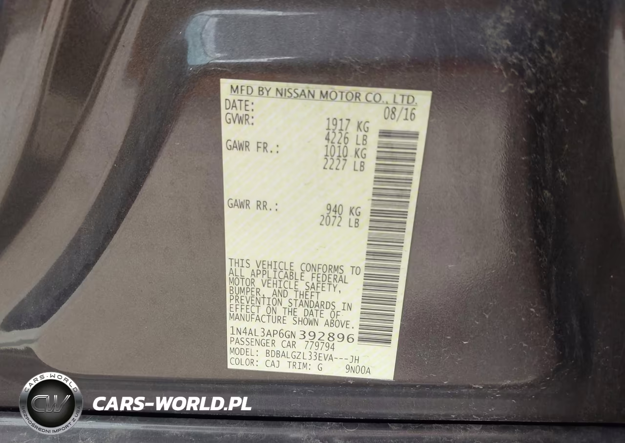 2016 Nissan Altima 2.5 S VIN:1N4AL3AP6GN392896 - 9