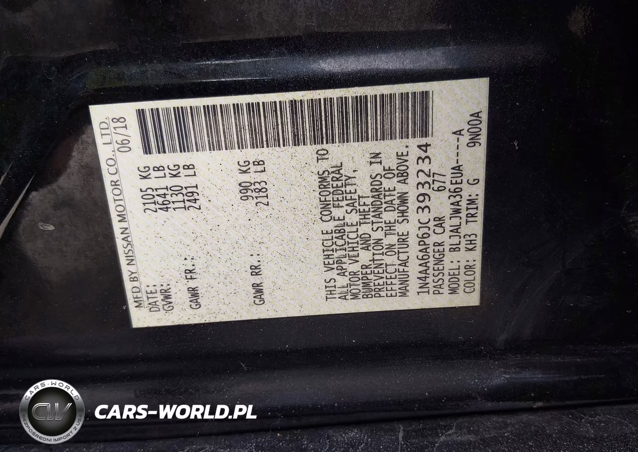 2018 Nissan Maxima 3.5 Sv VIN:1N4AA6AP6JC393234 - 9