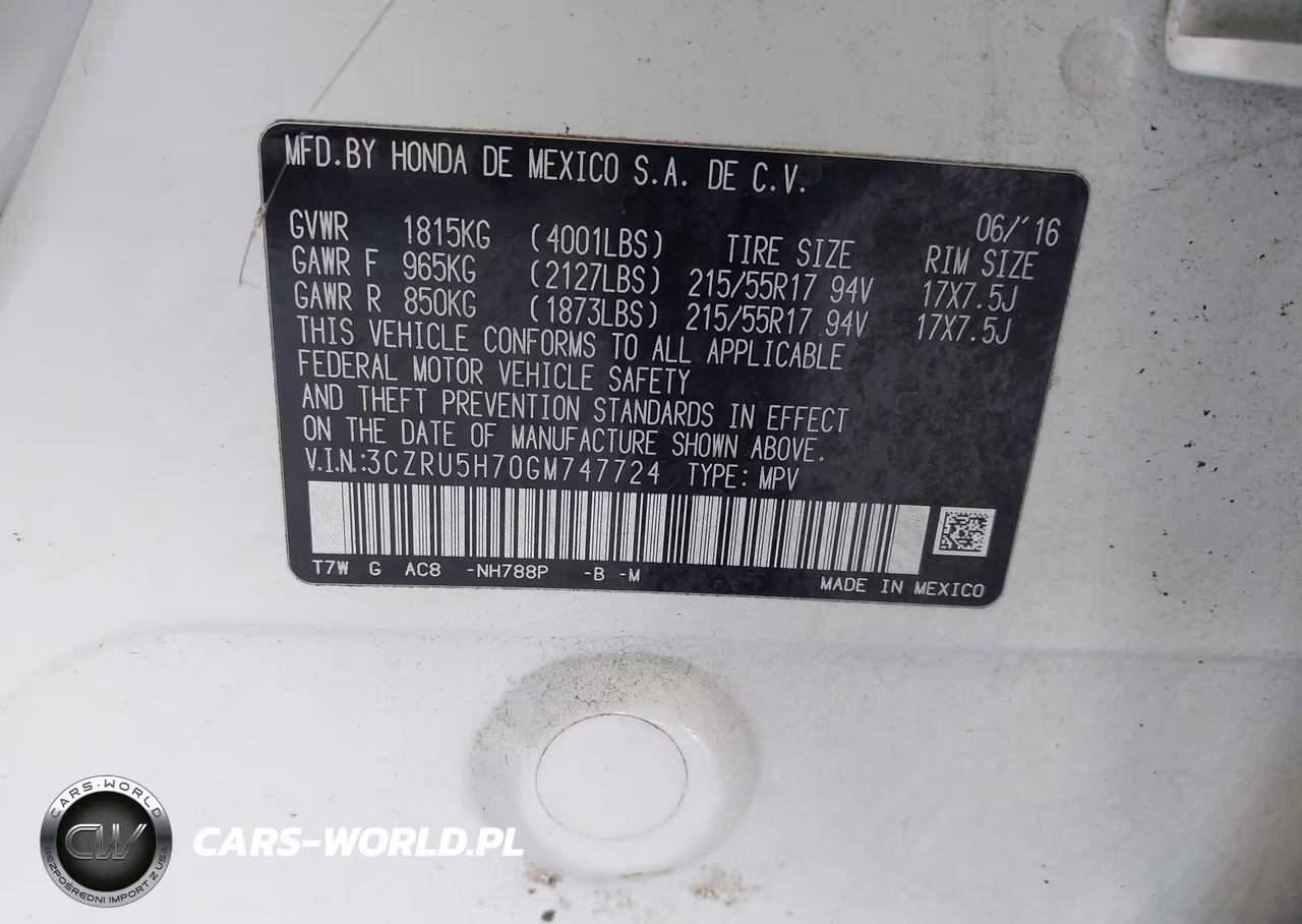 2016 Honda Hr-V Ex-L VIN:3CZRU5H70GM747724 - 9