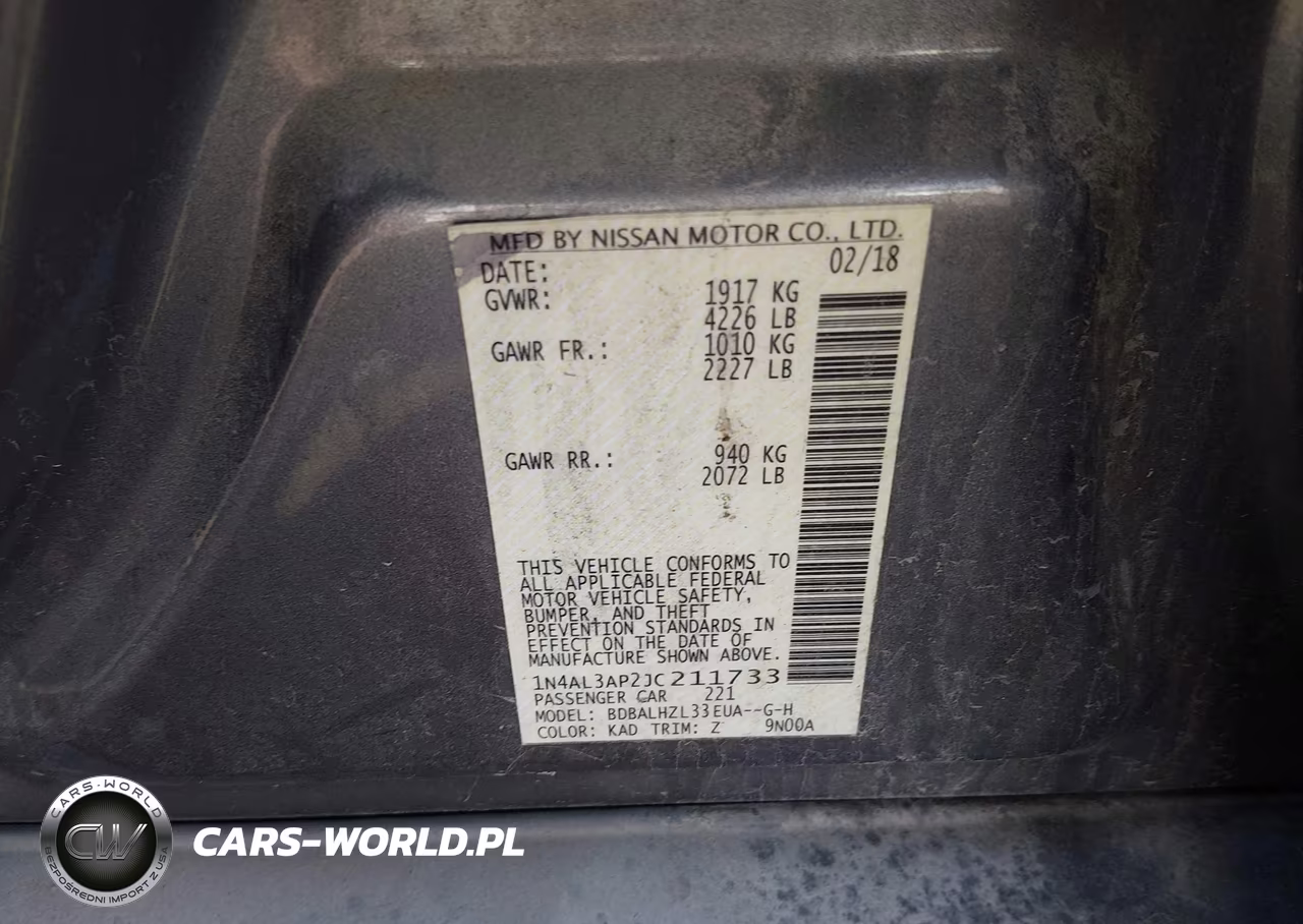 2018 Nissan Altima 2.5 Sr VIN:1N4AL3AP2JC211733 - 9