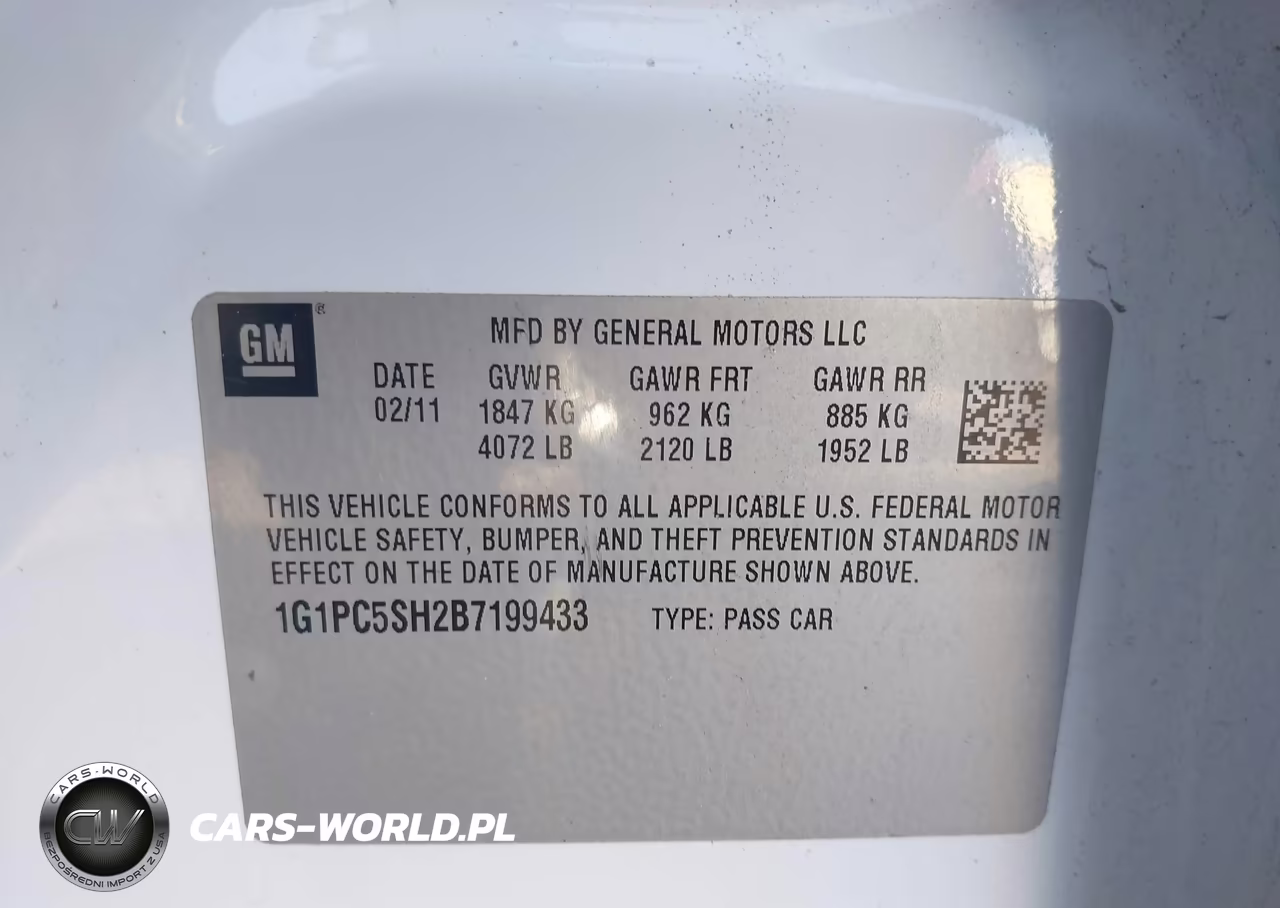 2011 Chevrolet Cruze Ls VIN:1G1PC5SH2B7199433 - 9