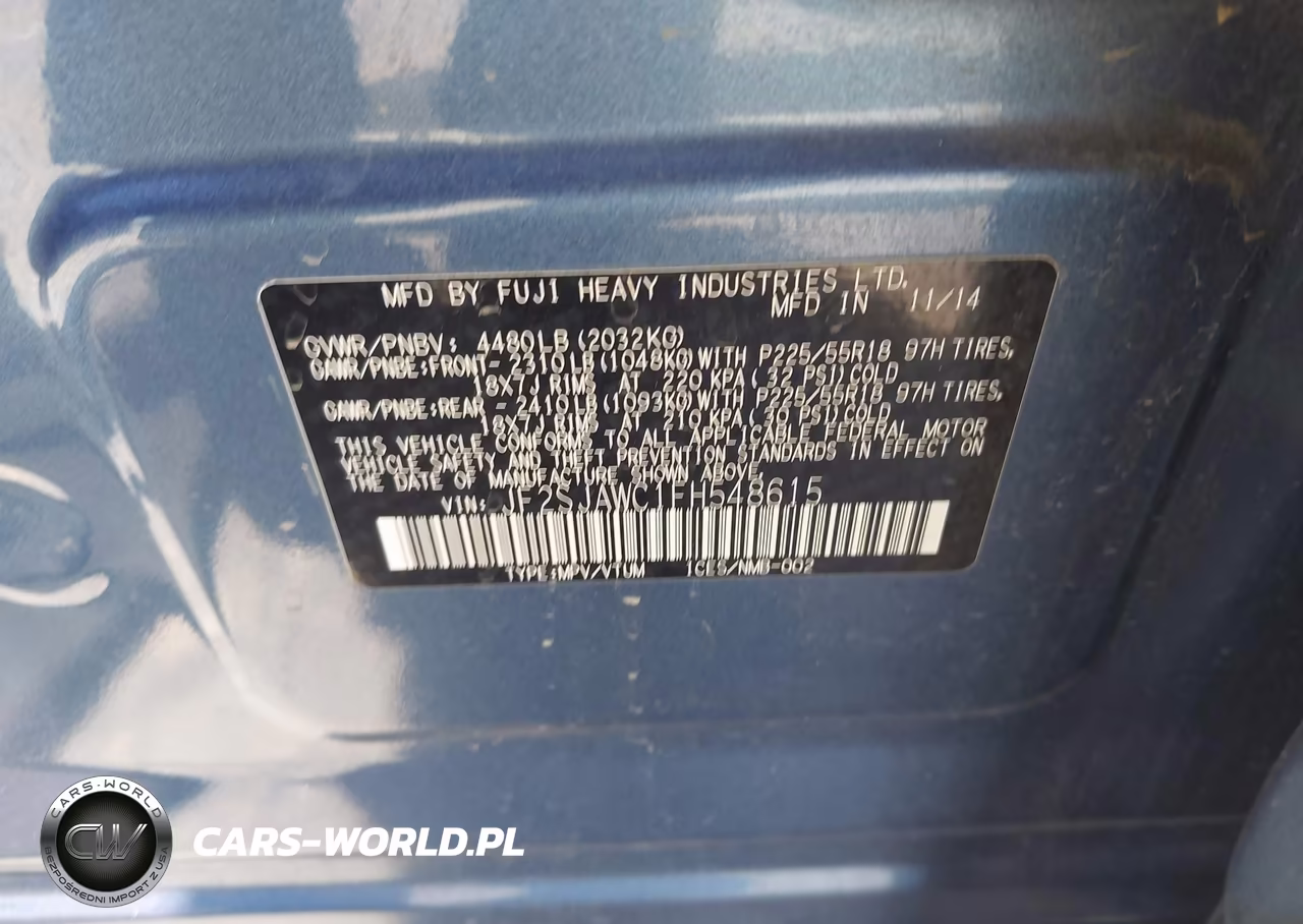 2015 Subaru Forester 2.5I Touring VIN:JF2SJAWC1FH548615 - 9