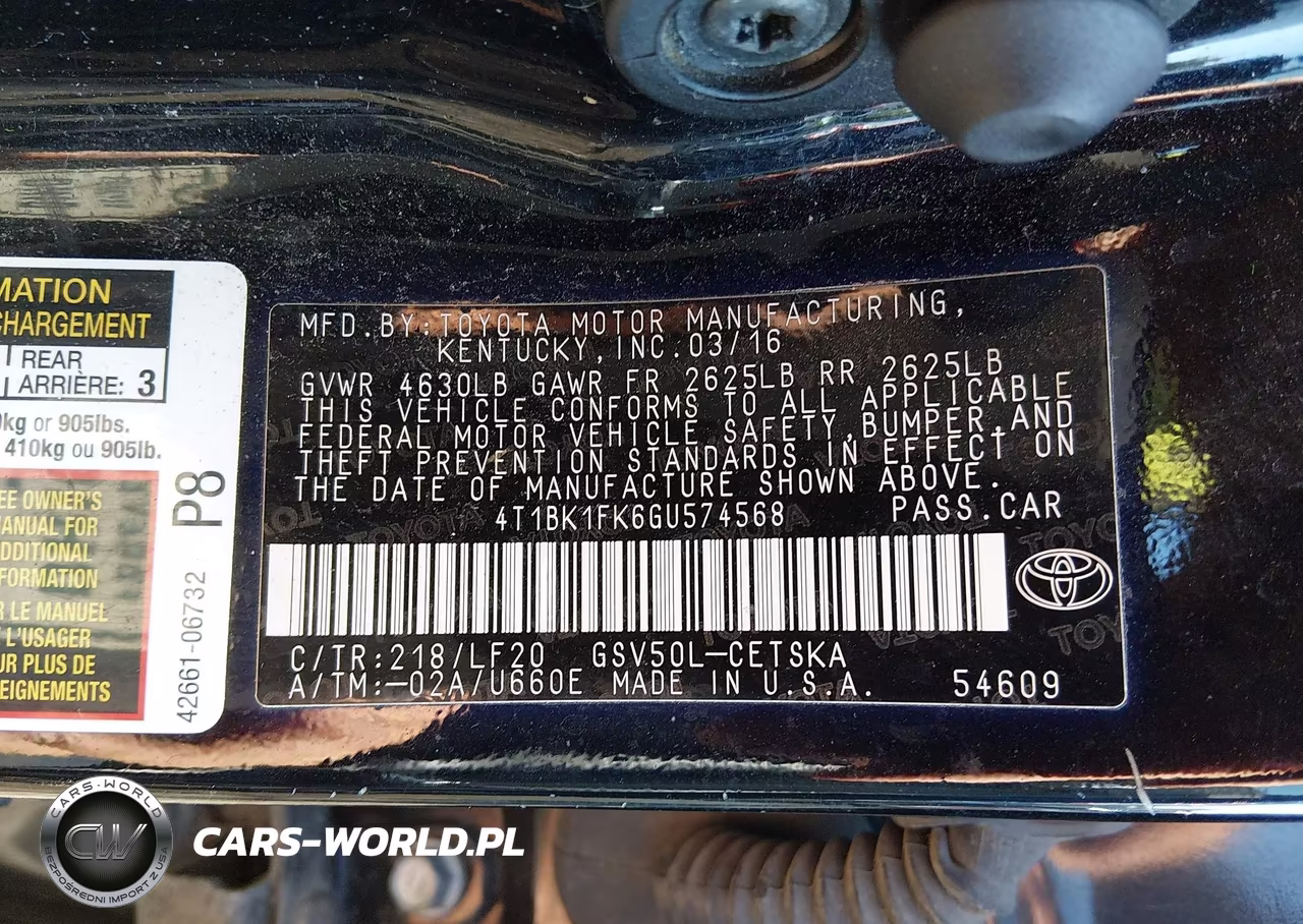 2016 Toyota Camry Xse V6 VIN:4T1BK1FK6GU574568 - 9