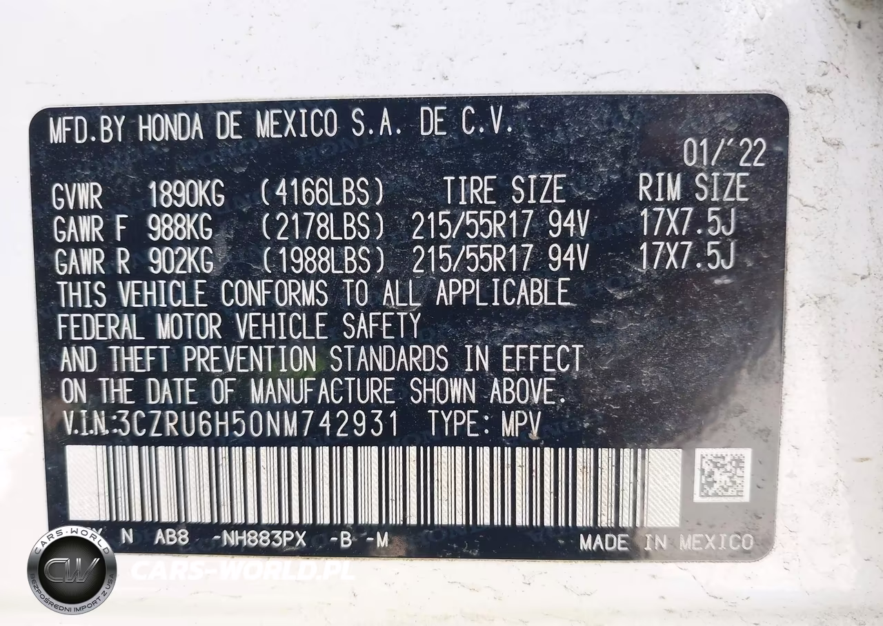 2022 Honda Hr-V Awd Ex VIN:3CZRU6H50NM742931 - 9
