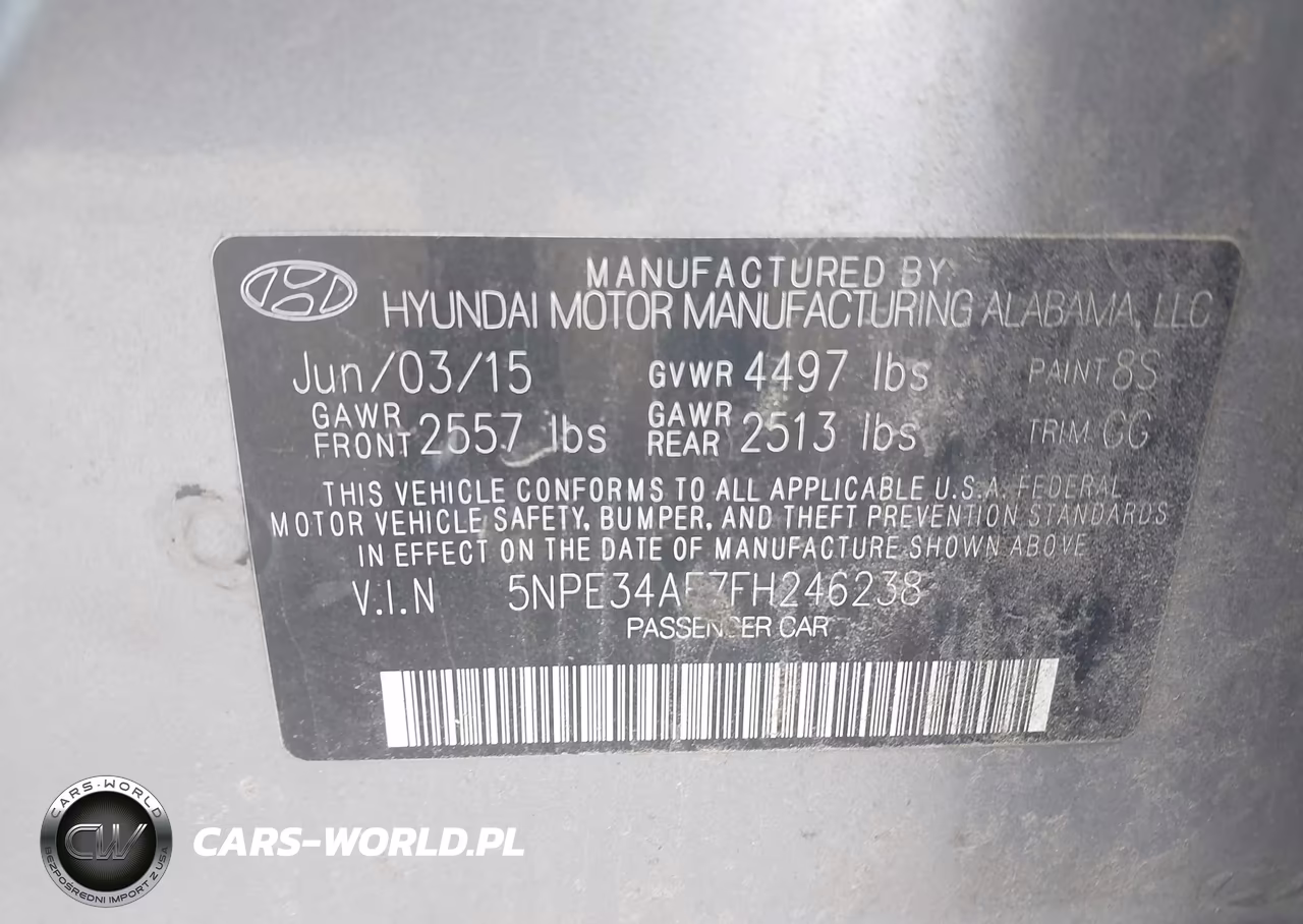 2015 Hyundai Sonata Sport VIN:5NPE34AF7FH246238 - 9