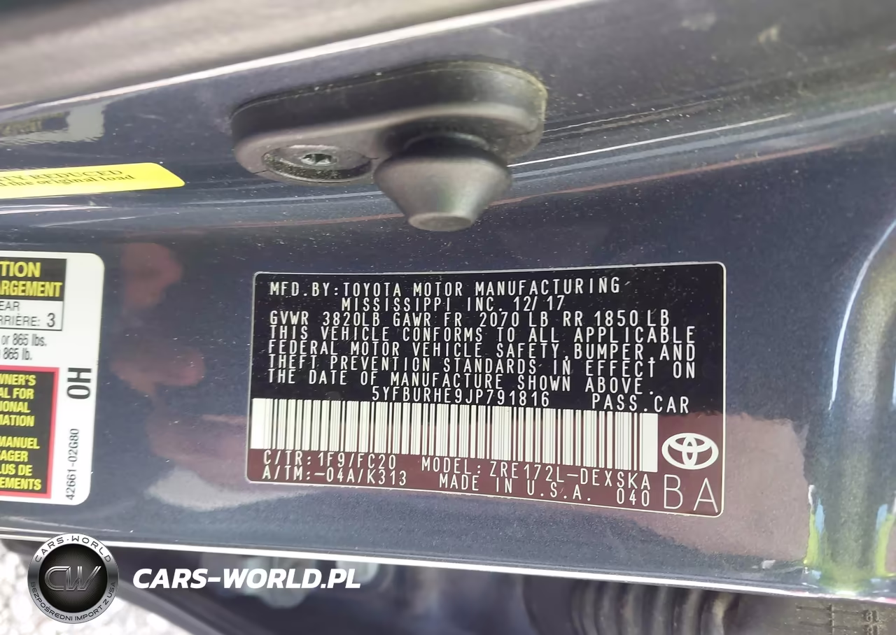 2018 Toyota Corolla Se VIN:5YFBURHE9JP791816 - 9