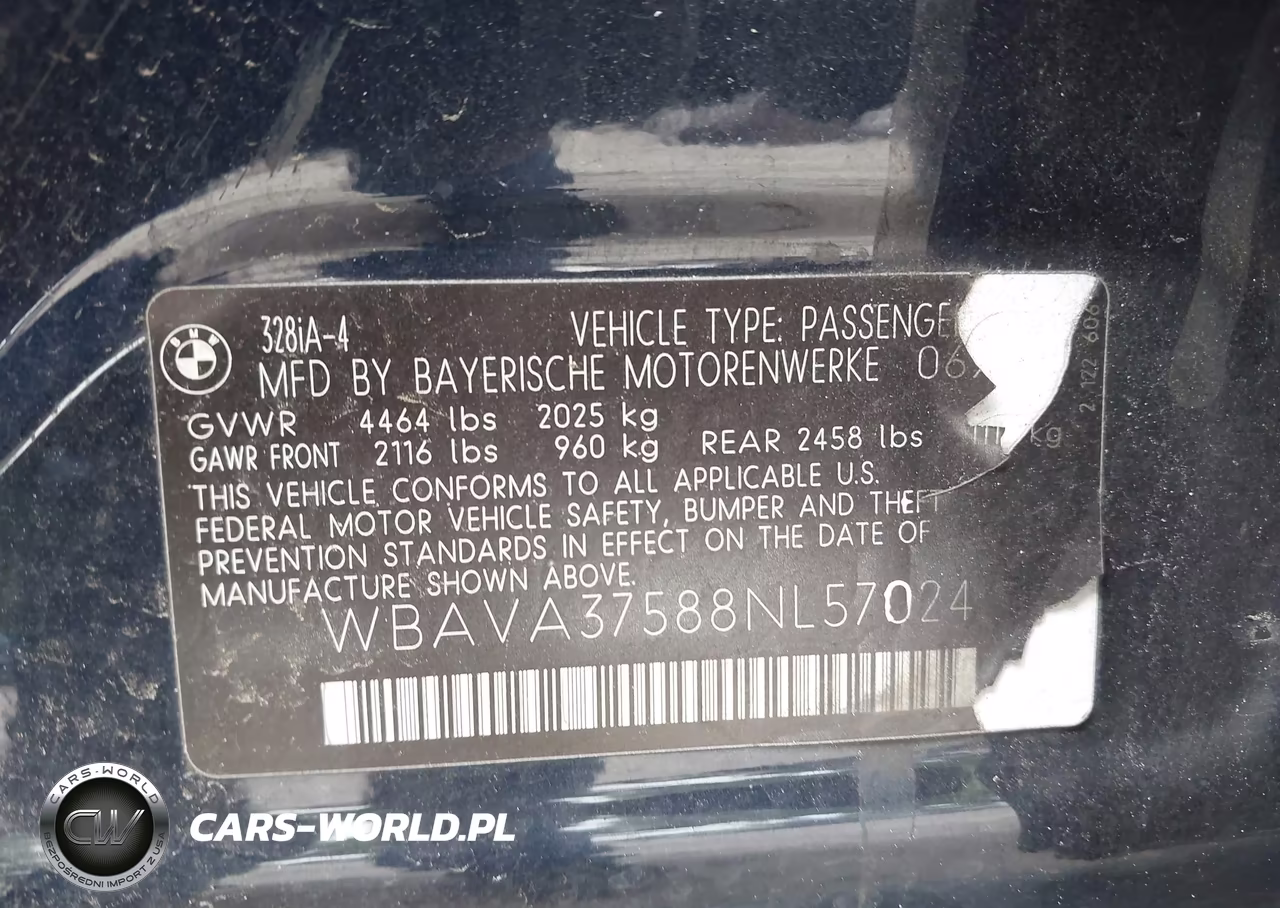2008 BMW 328I VIN:WBAVA37588NL57024 - 9