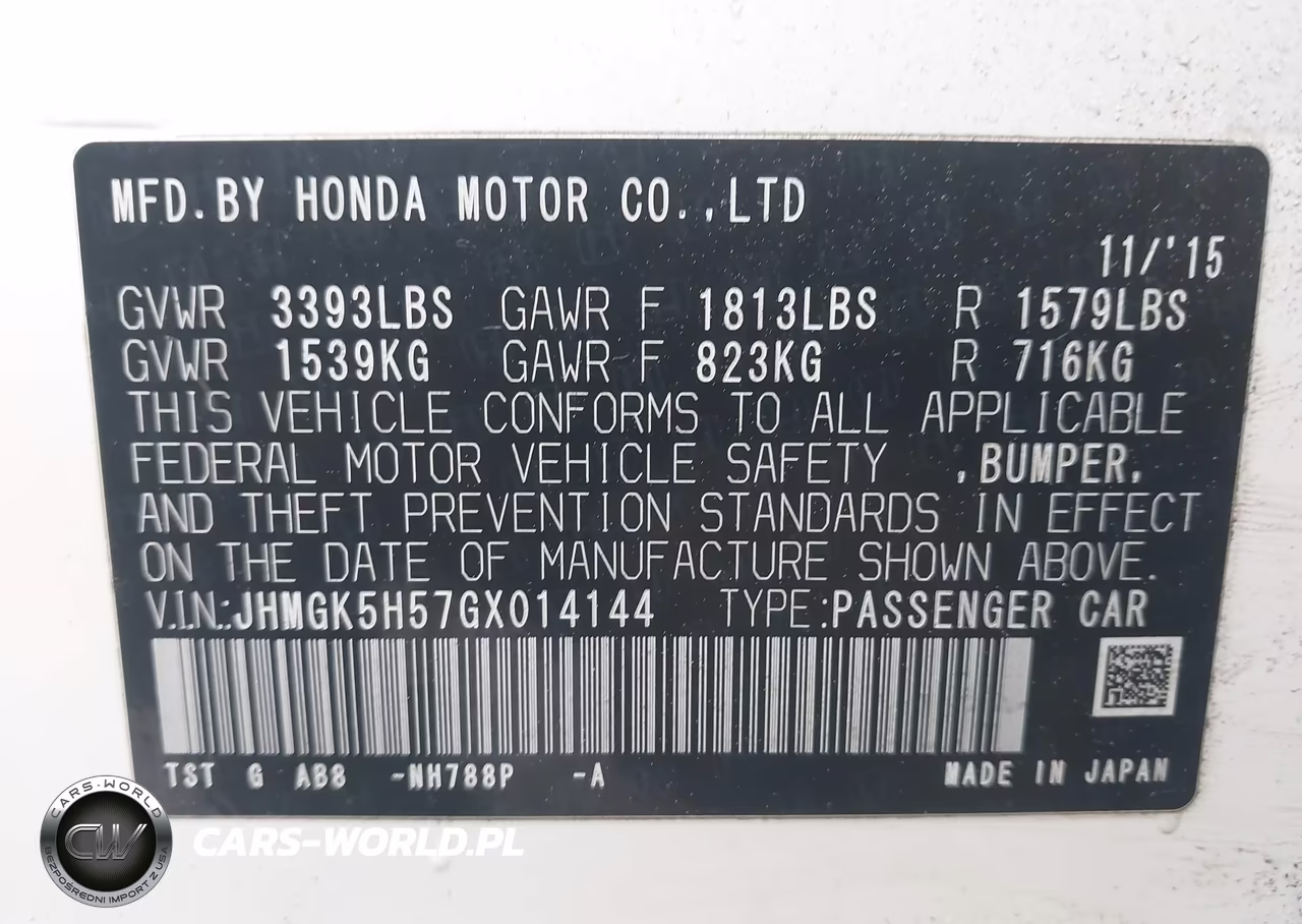 2016 Honda Fit Lx VIN:JHMGK5H57GX014144 - 9