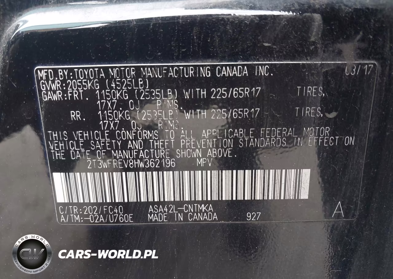 2017 Toyota Rav4 Xle VIN:2T3WFREV8HW362196 - 9
